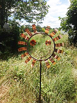 Smiley Face Copper Windmill